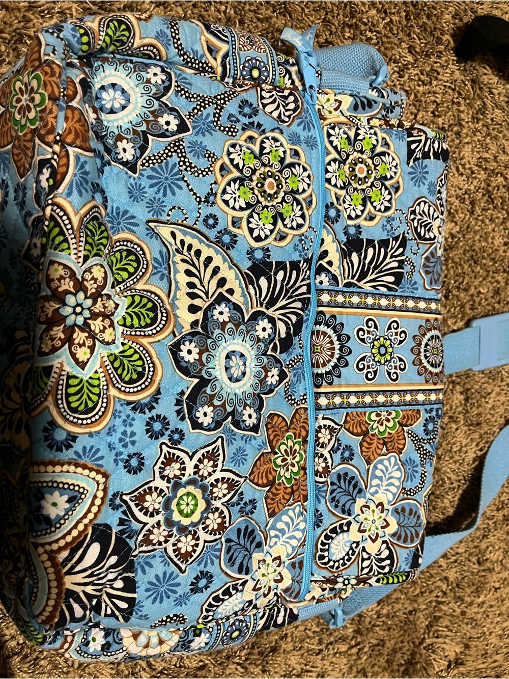 Vera Bradley Light Blue Floral Quilted Laptop Bag
